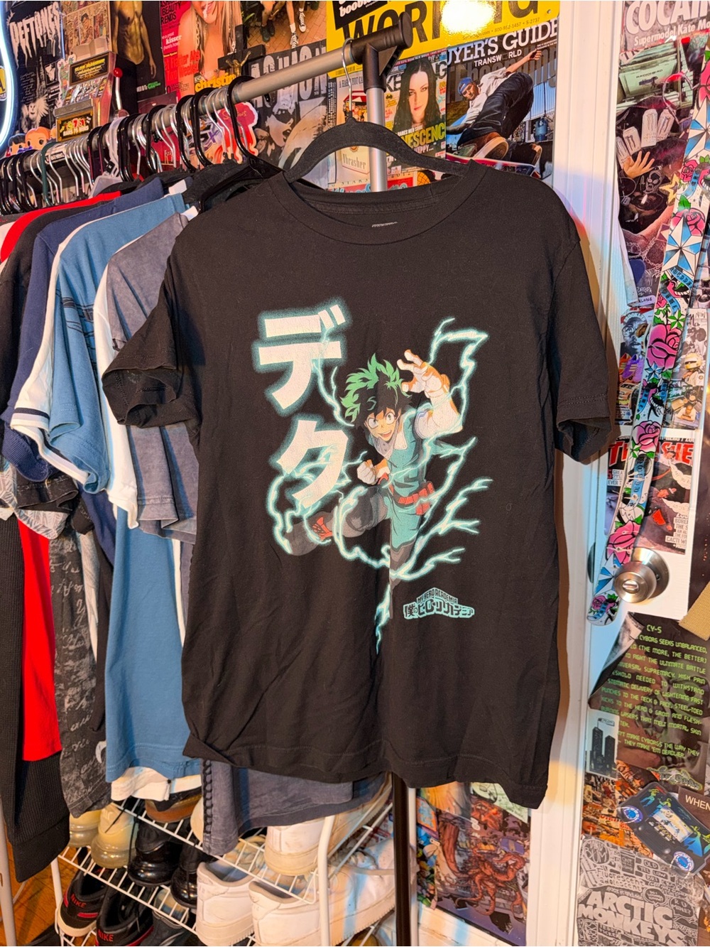 Kids Black My Hero Academia Izuku Midoriya Graphic Tee